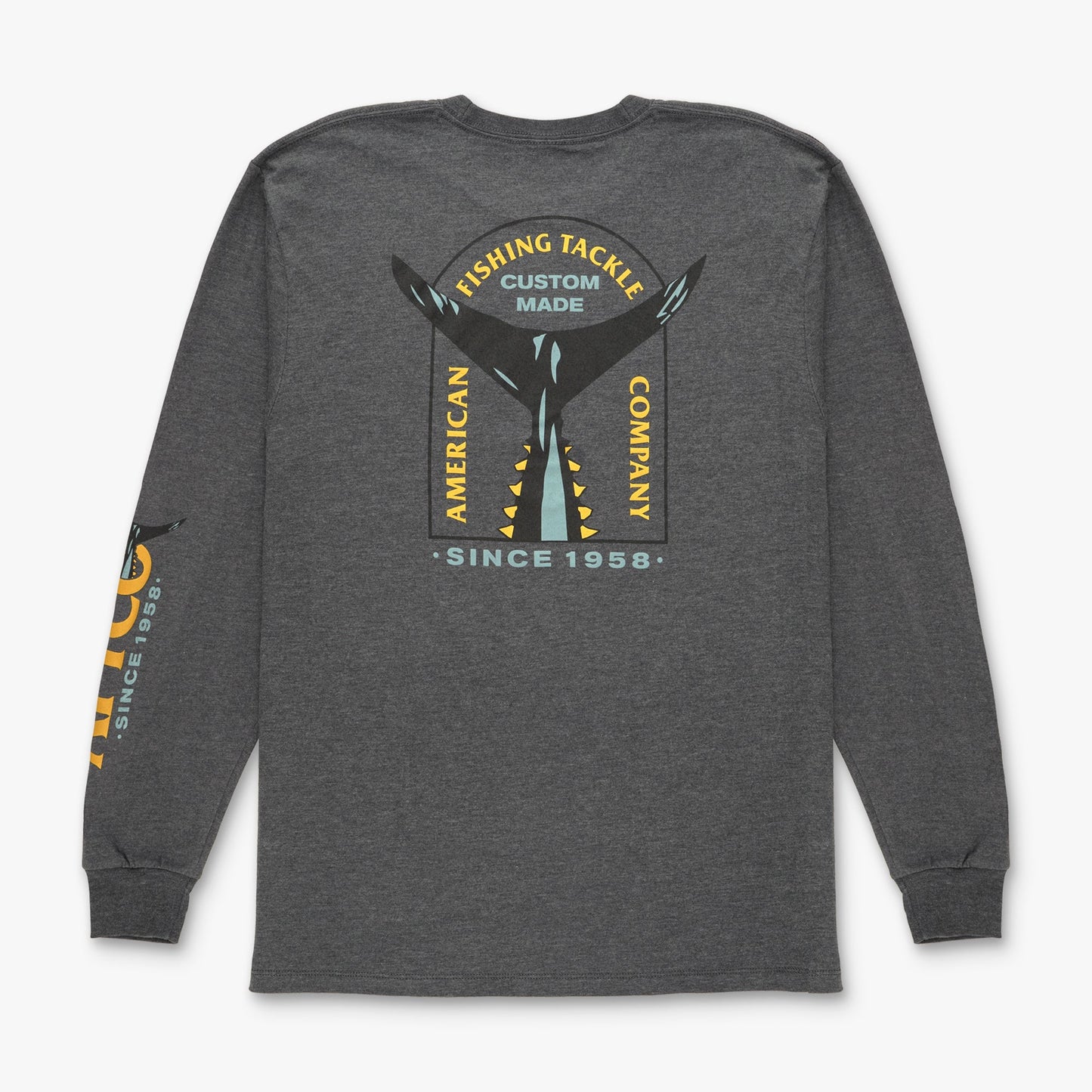 AFTCO Shadow Long Sleeve Fishing T-Shirt Charcoal Heather
