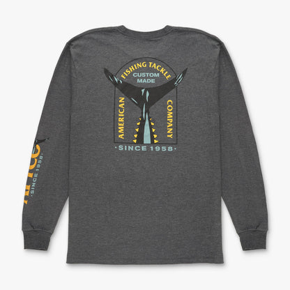AFTCO Shadow Long Sleeve Fishing T-Shirt Charcoal Heather