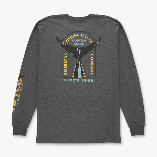 AFTCO Shadow Long Sleeve Fishing T-Shirt Charcoal Heather