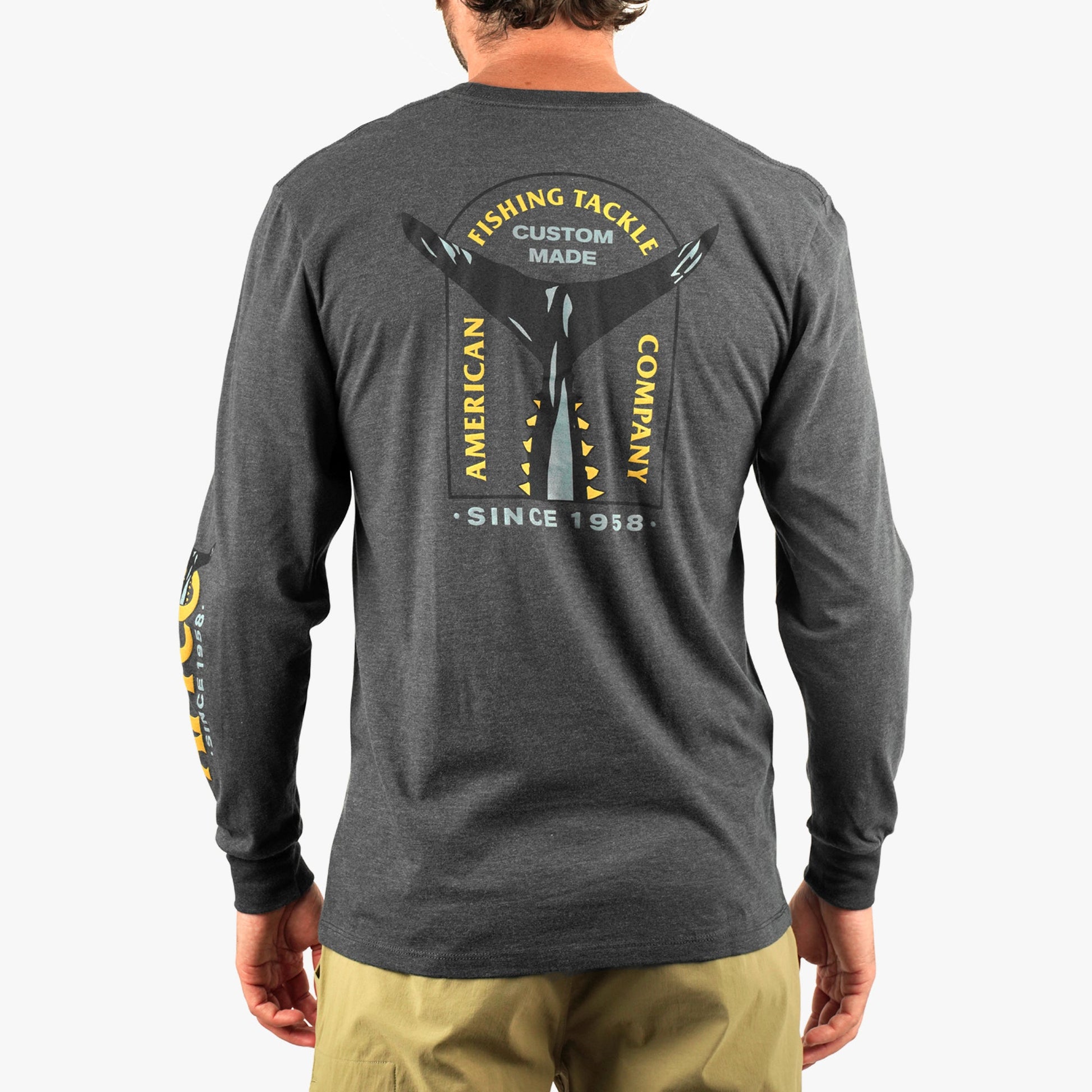 AFTCO Shadow Long Sleeve Fishing T-Shirt Charcoal Heather