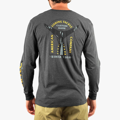 AFTCO Shadow Long Sleeve Fishing T-Shirt Charcoal Heather