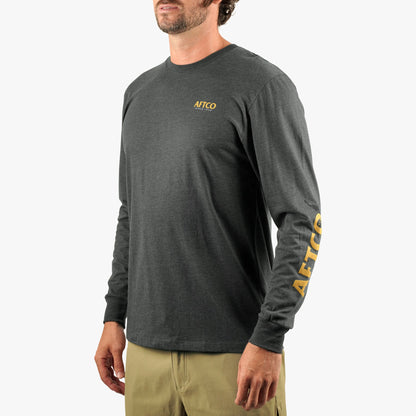 AFTCO Shadow Long Sleeve Fishing T-Shirt Charcoal Heather