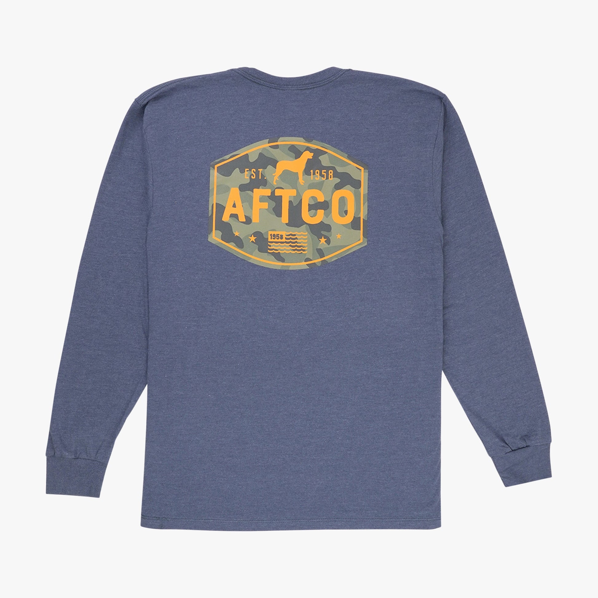 AFTCO Best Friend Long Sleeve Fishing T-Shirts Brick Heather