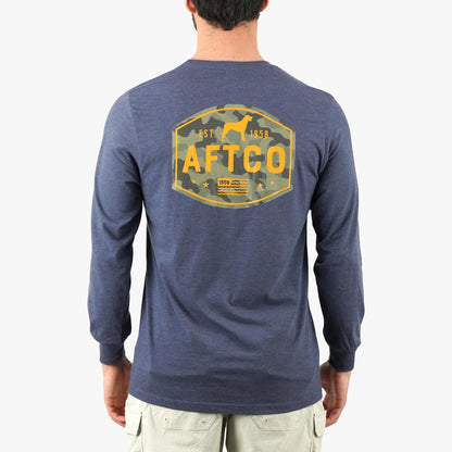 AFTCO Best Friend Long Sleeve Fishing T-Shirts Brick Heather