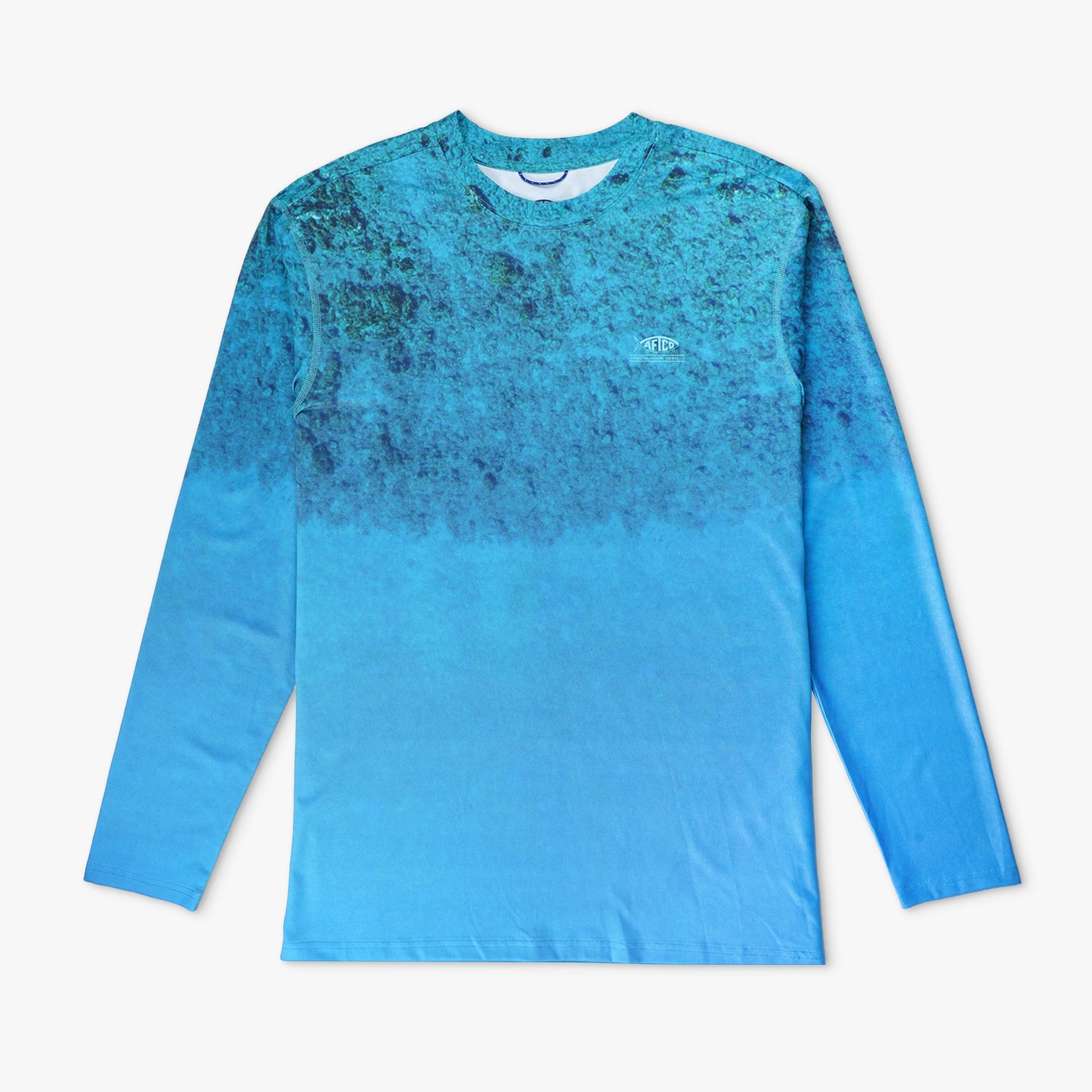 AFTCO Shoreline UVX LS Sun Protection Fishing Shirt Ocean Blue