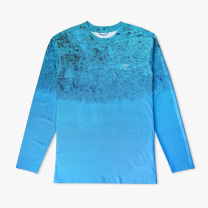 AFTCO Shoreline UVX LS Sun Protection Fishing Shirt Ocean Blue