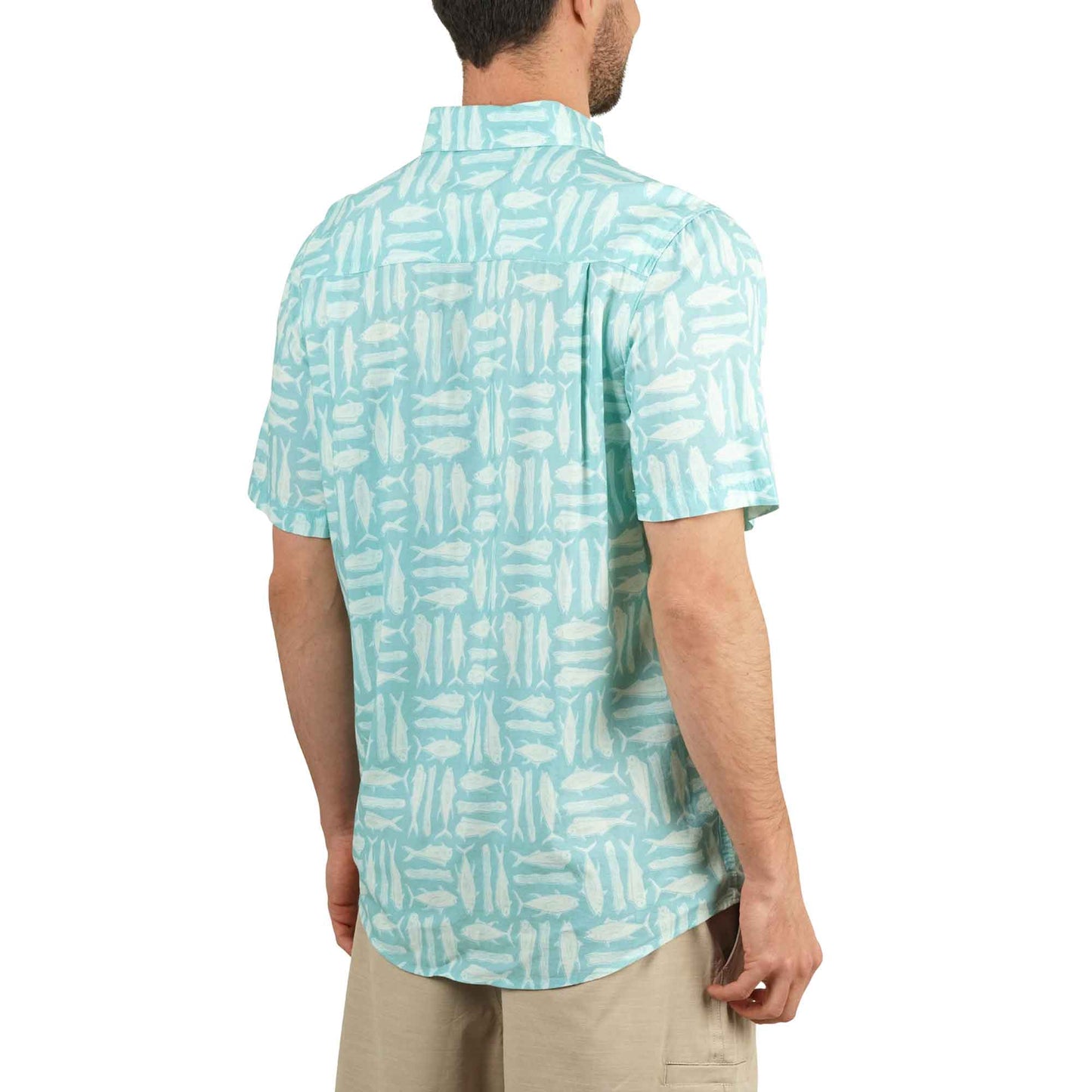 AFTCO Boatbar SS Button Down Fishing Shirt Pastel Turquoise