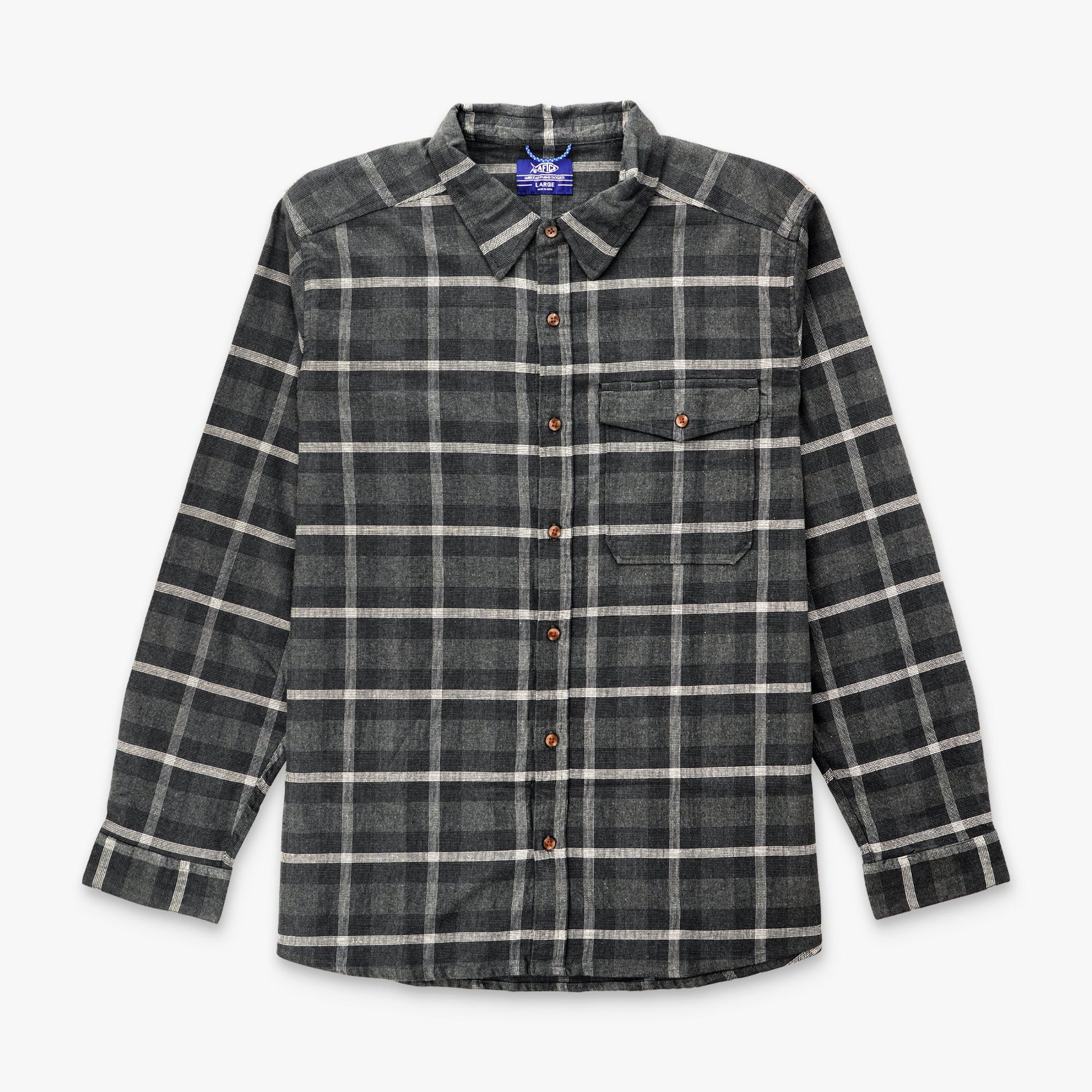 AFTCO Lager LS Flannel Shirt Black