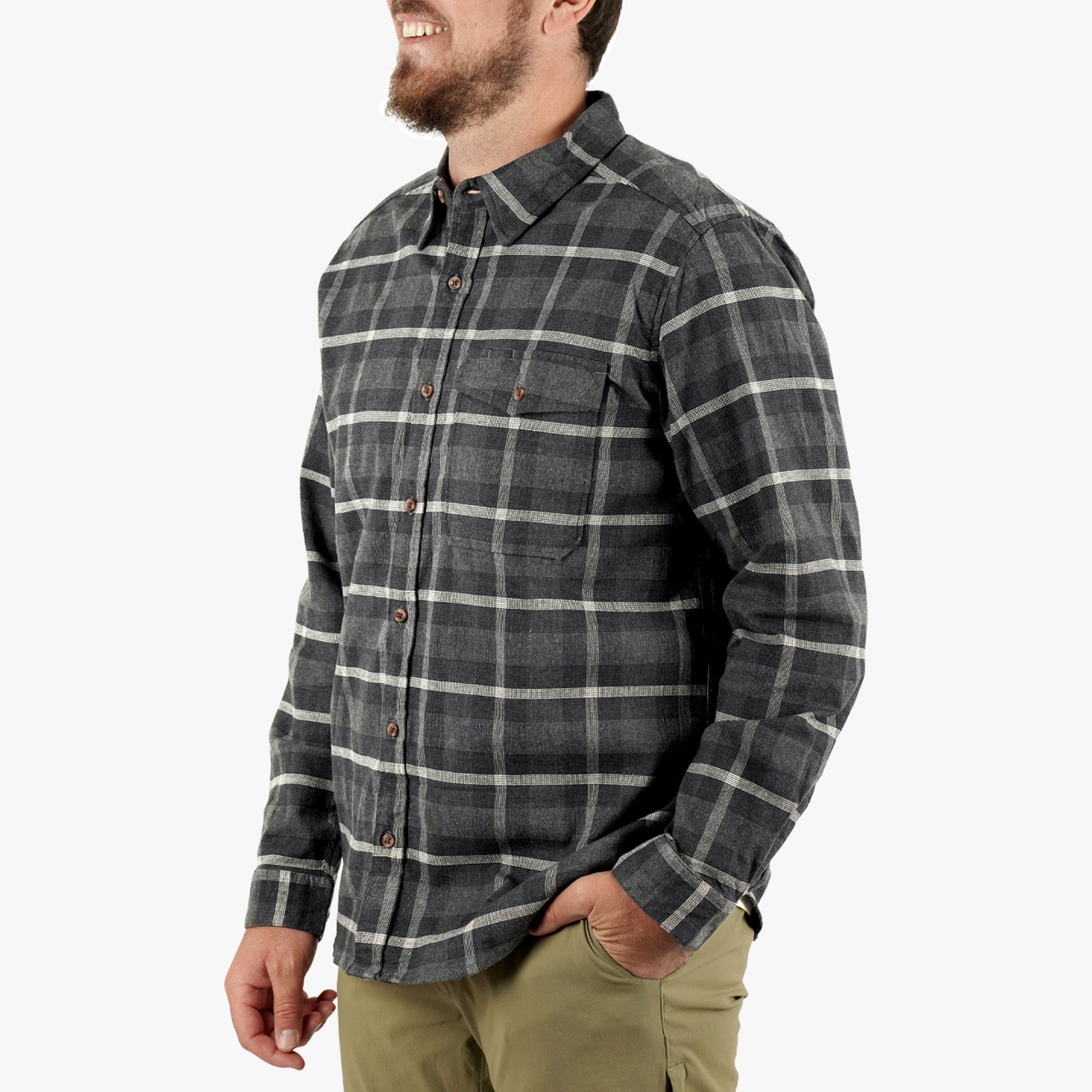 AFTCO Lager LS Flannel Shirt Black