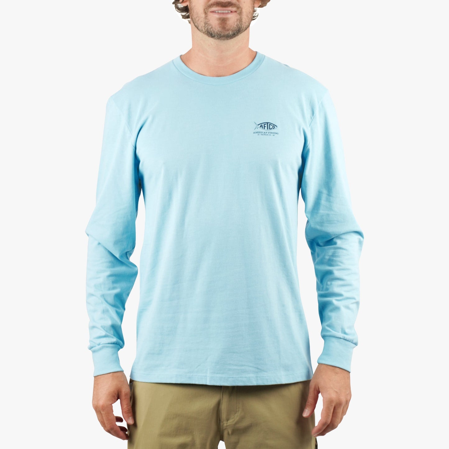AFTCO Bucket Long Sleeve Fishing Tee Shirt Army Heather